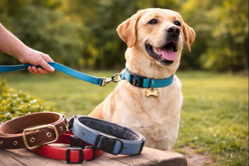 Collier pour chien adapté à la taille et au comportement lors d’une promenade